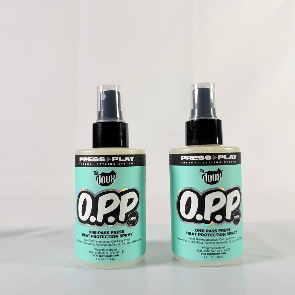 The Doux Press Play O.P.P. One-Pass Press Heat Protection Spray 4 oz Lot of‎ 2